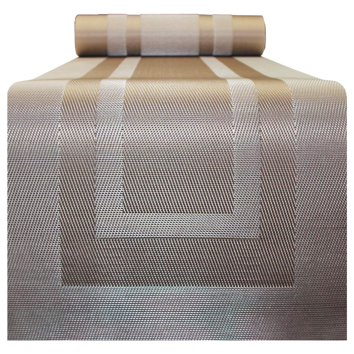 PIGCHCY Beige Placemats Set of 4 Vinyl PVC Durable Place Mats for Dining Table,Heat Resistant Non-Slip Woven Tabel Mats (18x12 inches, Beige)