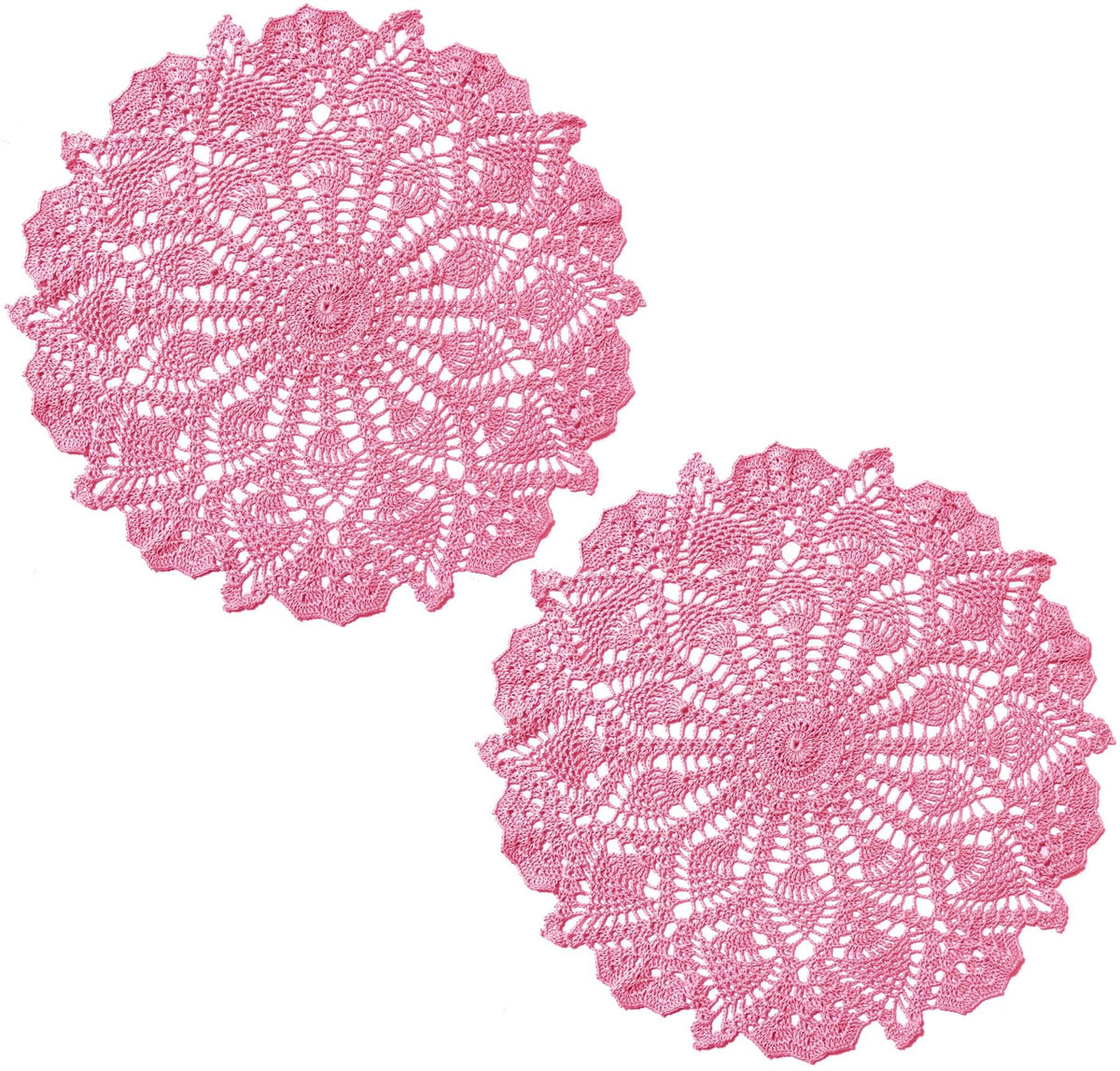 18 in to 20 in Doily Coasters Lace Tablecloth Doilies Handmade Crochet Placemat Women Vase Mat Kitchen Table Runner for Mother's Day Wedding (1PC, Red)