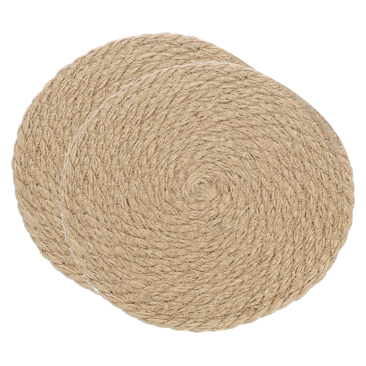 uxcell Jute Placemats, 2 Pack 9" x 9" Round Woven Placemats, Natural Farmhouse Jute Braided Table Runner for Kitchen Countertops, Table, Home Decor (Brown)
