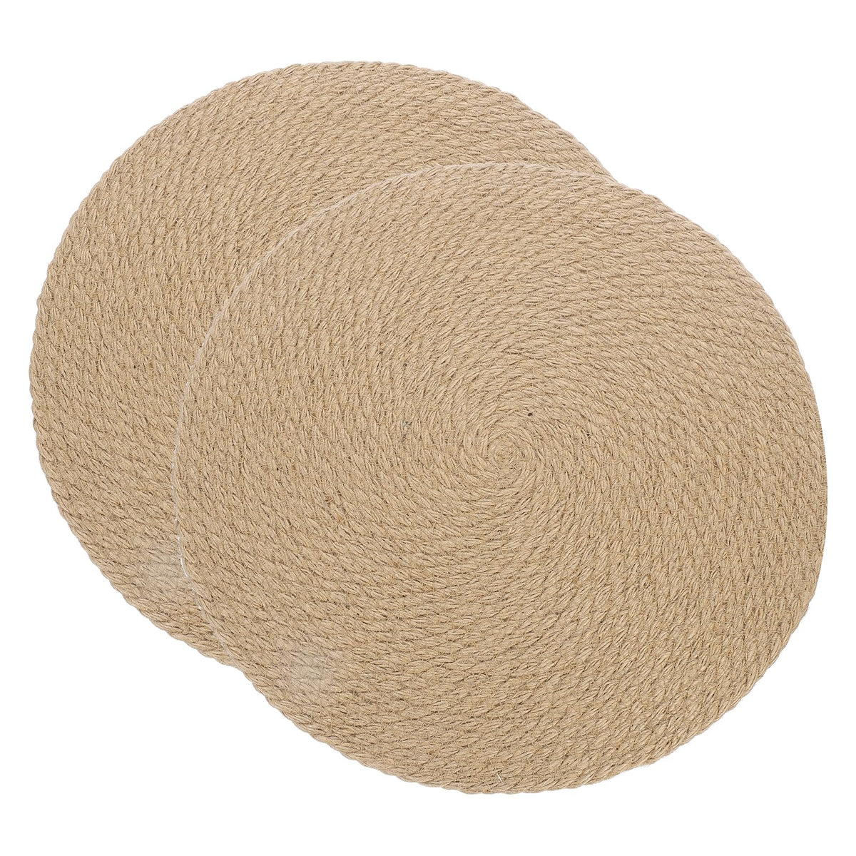 uxcell Jute Placemats, 2 Pack 9" x 9" Round Woven Placemats, Natural Farmhouse Jute Braided Table Runner for Kitchen Countertops, Table, Home Decor (Brown)