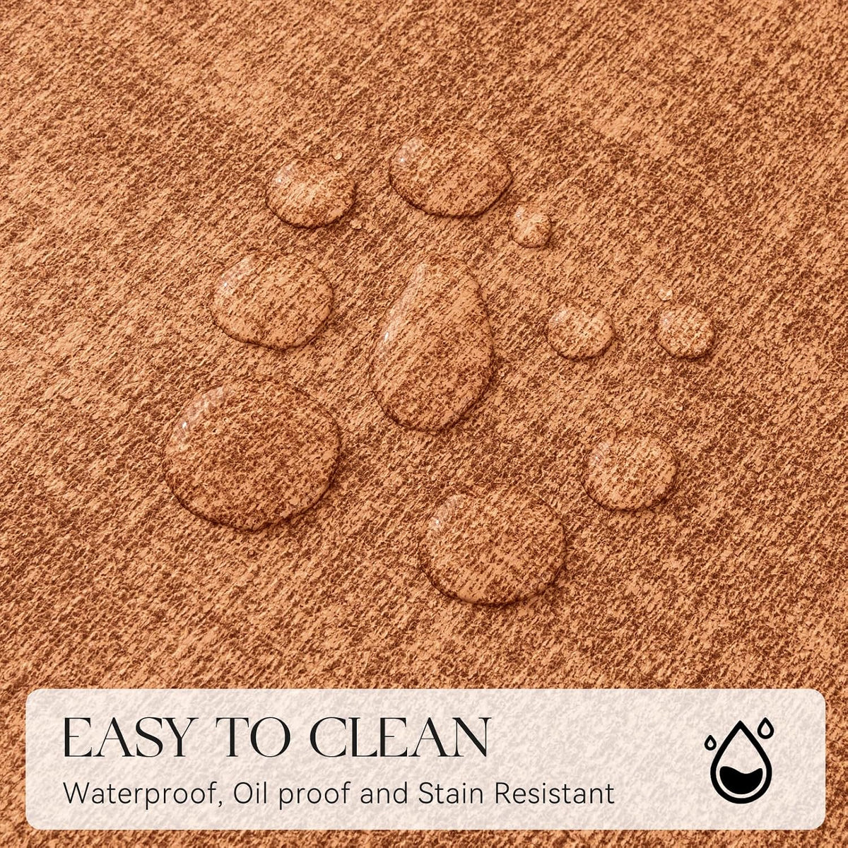 MOSAYT Placemats Set of 8, Heat Resistant Vinyl Place Mats with Coasters, Wipeable Washable 100% Waterproof Oil Proof Faux Leather Table Mats for Kitchen Dining Party Outdoor, 12" x 17", Orange