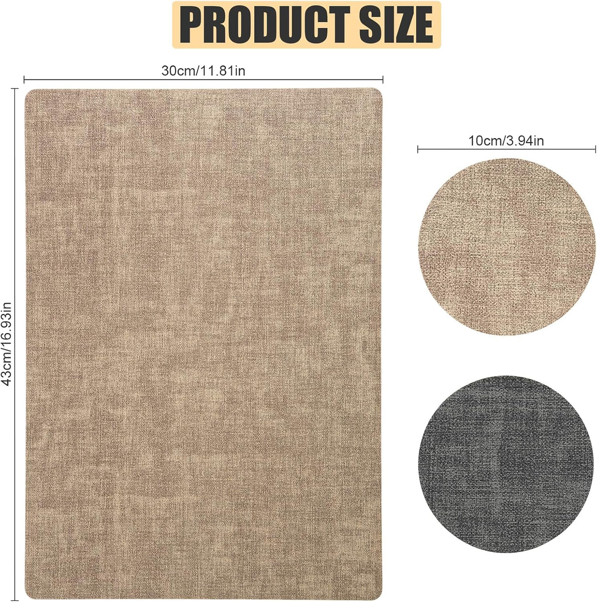 6 Placemats and 6 Coasters Set PU Leather Placemats for Dining Table – Waterproof, Heat Resistant, Easy to Clean, Non-Slip Table Mats for Kitchen, 43×30cm with 10cm Coasters, Dual-Sided Faux Leather