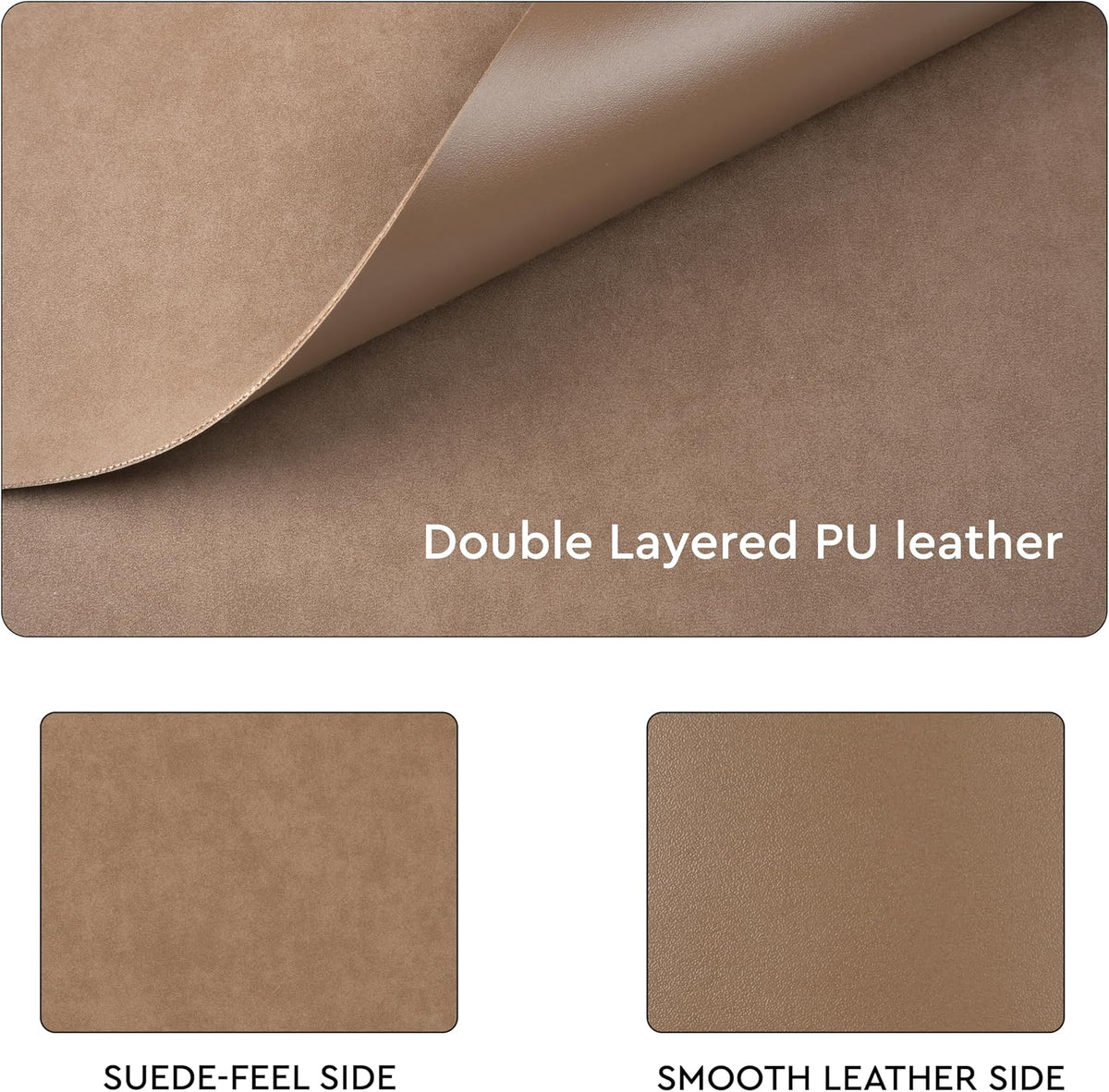 Encasa XO Faux Leather Placemats Set of 6 & Coasters 17"x12" & 3.54"