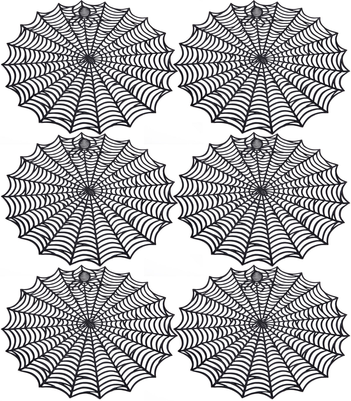 8 Pcs Halloween Spider Web Placemats, 15" Non Slip Halloween Table Mats