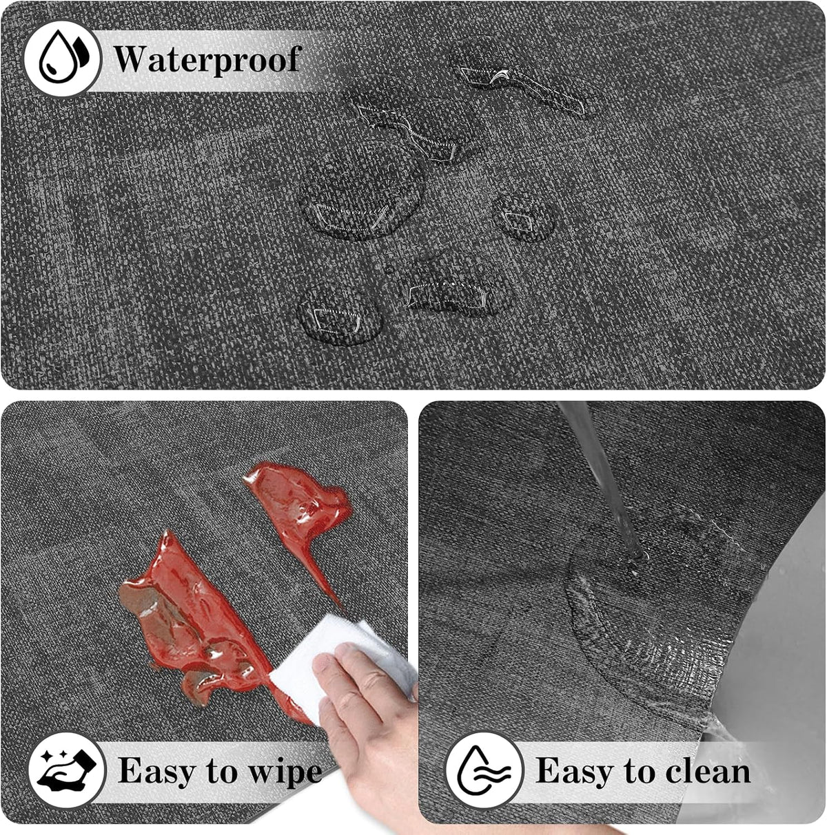 Round Table Placemats Set of 4, Wedge Shaped Faux Leather Table Mats, Heat Resistant Wipeable Washable Place Mats for Dining Table Dinner Kitchen Indoor Outdoor