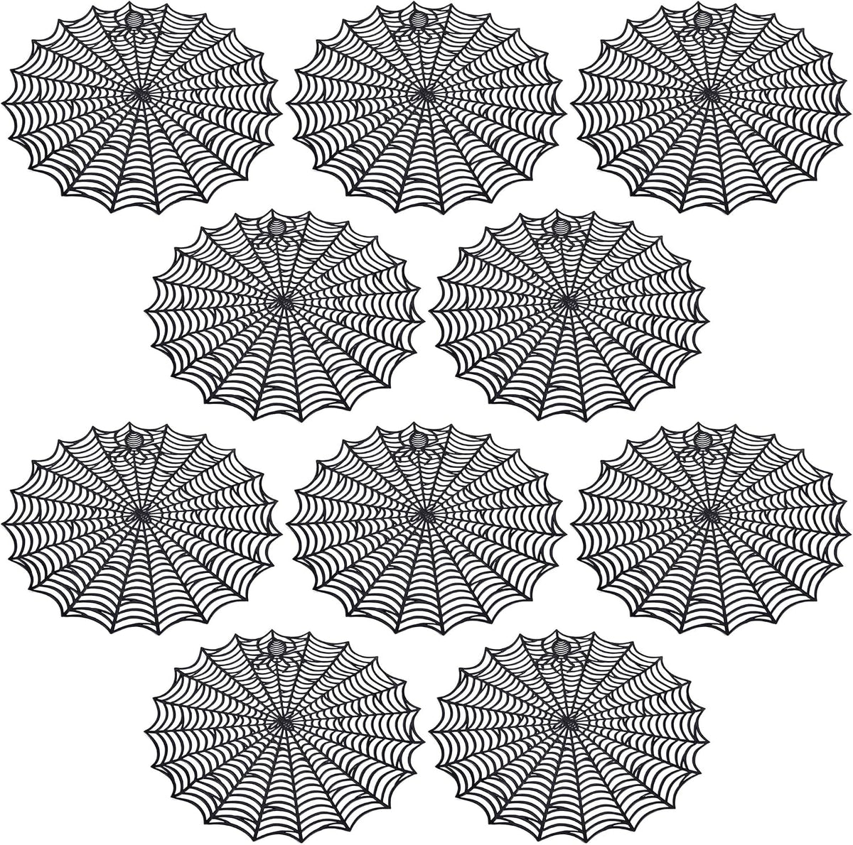 10 Pcs Halloween Spider Web Placemats, Hollow Spiderweb Coasters Placemat