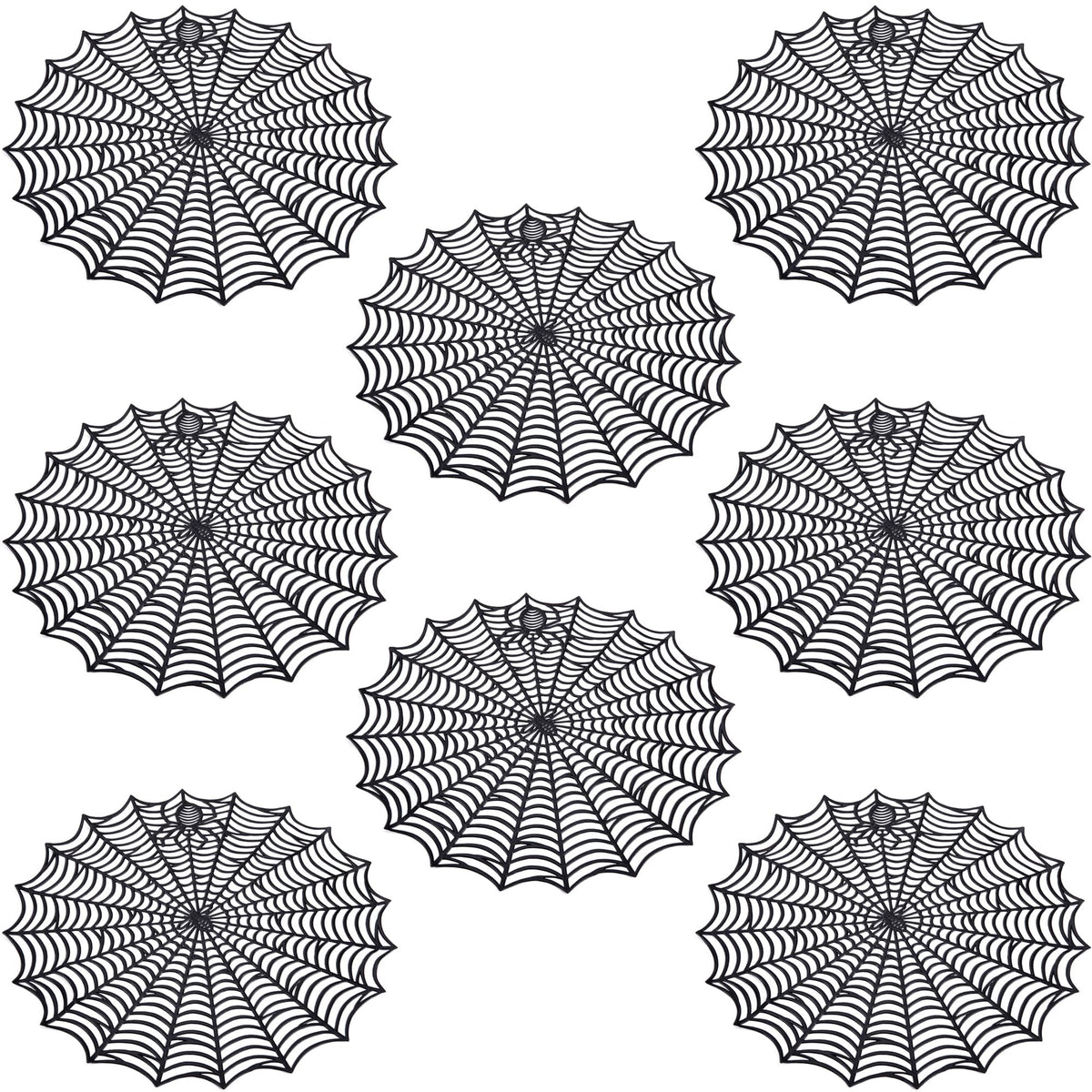8 Pcs Halloween Spider Web Placemats, 15" Non Slip Halloween Table Mats