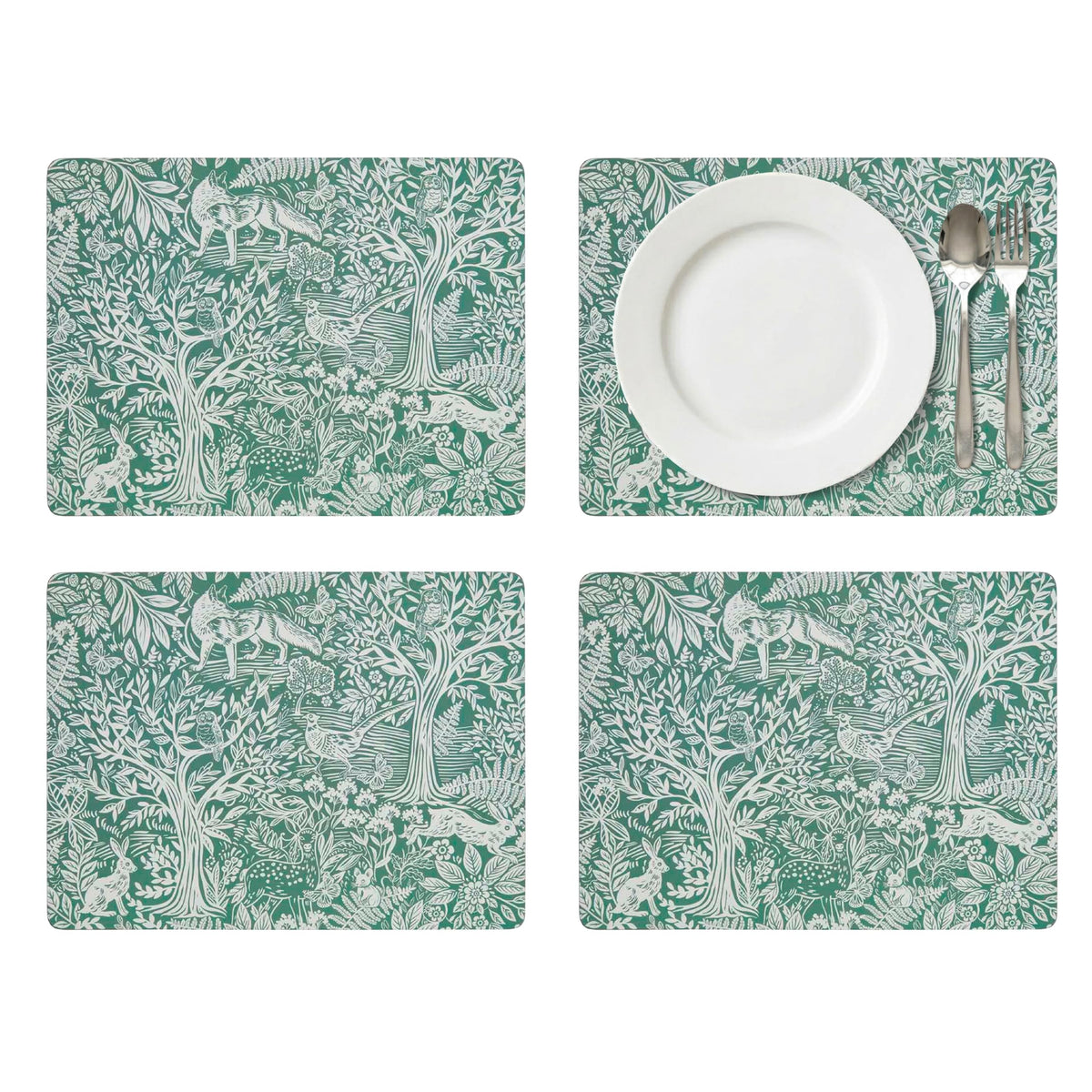 Pimpernel Morris & Co Strawberry Thief Red Placemats, Set of 4 - Heat & Stain Resistant, Cork Back Table Mats Featuring Classic Birds & Botanical Design - Minimal Tableware for Hosting