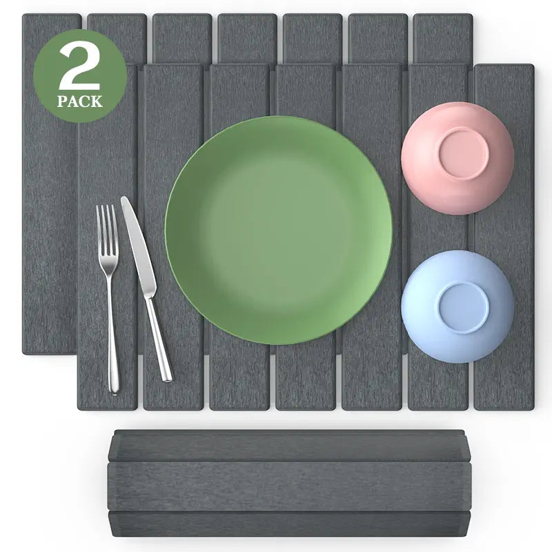 Msercuor Home Essentials 2 Pack Stone Dish Drying Mat, Diatomaceous Earth Quick Dry Mat for Kitchen Counter, Collapsible