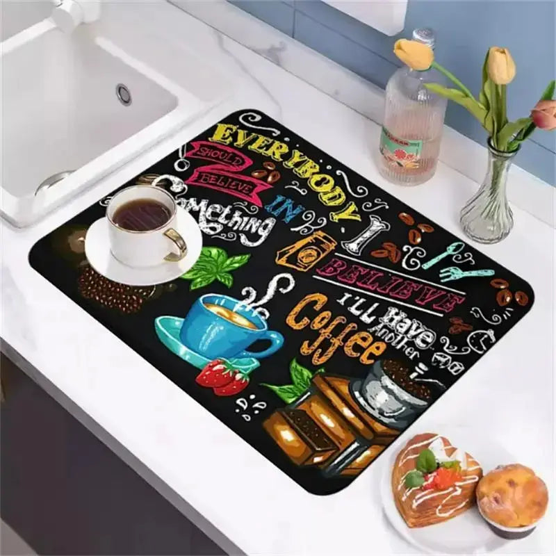 Coffee Machine Mat, 1 Count Non-slip Coffee Machine Placemat, Coffee Bar Mat, Coffee Machine  Kitchen Countertop Mat, Home Household Kitchen Accessories, Coffee Maker Mat, Coasters