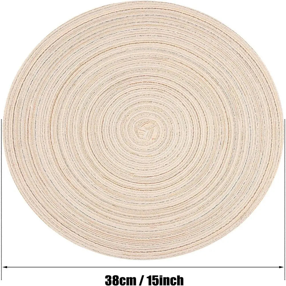Round Placemat, 6 Counts/set Braided Placemat, Woven Table Placemat, Decorative Placemat for Dining Table Holiday Party, Kitchen Gadgets