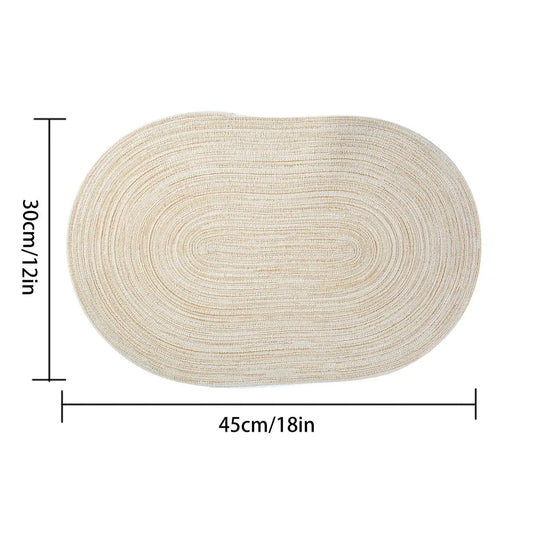 Oval Shaped Boho Style Kitchen Decorative Placemat, 4 Counts Washable Heat Resistant Placemat, Table Placemats for Home Kitchen Dining Room